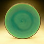 PETER COLLIS - TURQUOISE PLATE, BLACK RIM & UNDERSIDE - 4cmH x 20cmD, 0.7kg - #PC280