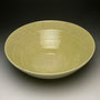 PETER COLLIS - BOWL, YELLOW GREEN GLAZE WITH BLACK CRAZING - LARGE - 13cmH x 33cmD, 1.8kg - #PC316 SOLD