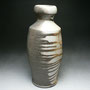 JACK TROY - TALL VASE, WHITE STONEWARE, FIRED ON SIDE, IN HIS STUDIO ANAGAMA KILN - 33cmH x 16cmD, 2.2kg - #JT4