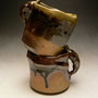 ROSS MITCHELL-ANYON - MUGS, STONEWARE, TENMOKU GLAZE - 9cmH x 9cmD, 0.3kg  - #RMA1 ....SOLD / #RMA2.....SOLD