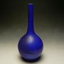 JOHN PARKER - LONG STEMMED ORB, PORCELAIN, DEEP BLUE/ PURPLE GLAZE WITH CRYSTALS, NOT SIGNED - 21cmH x 9.5mD, 0.4kg - #JP2 .....SOLD