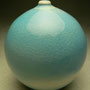 KIM MORGAN - SMALL ORB, SKY BLUE GLAZE WITH CRAZING - 12cmH x 11cmD,  0.5kg  - #KM209 .....SOLD