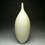 PETER COLLIS - OVOID, WARM WHITE WITH BLACK CRAZING - 34cmH x 13cmD, 1.5kg - #PC260.....SOLD