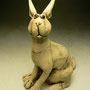 FIONA TUNNICLIFFE - YOUNG HARE, TAN COLOUR - 24cmH x 10W x 16D - 0.8kg - NZ$110 - #FT82.....SOLD