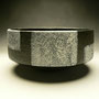 PETER COLLIS - BLACK & WHITE MEDIUM BOWL, BLACK & WHITE TEXTURED OUTSIDE, BLACK GLOSS INSIDE - 10cmH x 20cmD, 1kg - #PC351
