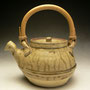 WARREN MACKENZIE - TEAPOT, STONEWARE, OLIVE WOOD ASH GLAZE, 675ml/2.75CUPS, SIGNED, DRYING CRACK ON FLANGE - 11cmH(WITHOUT HANDLE) x 17cmW, 0.8kg - #WM11R