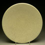 PETER COLLIS - LOW OPEN BOWL, WHITE STONEWARE CLAY, PALE YELLOW-WHITE CRACKLE GLAZE - 5.5cmH x 28cmD, 1.2kg - #PC324