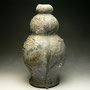 JACK TROY - VASE, STACKED SPHERES, WHITE STONEWARE WITH FELDSPAR CHUNKS, HEAVY DRY ASH BUILD UP, FIRED IN JUNIATA ANAGAMA KILN - 33cmH x 18cmD, 2.5kg  - #JT20.....SOLD
