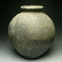 JACK TROY - PADDLED VASE, WHITE STONEWARE, CRUSTY ASH DEPOSITS, FIRED IN JUNIATA ANAGAMA KILN - 31cmH x 27cmW x 21cmD, 3.7kg - #JT9.....SOLD