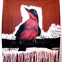 "the good, the bad and the bird ", 0,70 x 0,55m, Öl & Acryl auf Kinobankrückwänden, 2011