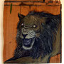 "lions without teeth rule the divine", Acryl auf Holz 2007, stolen 2008