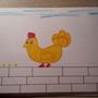 une poule sur un mur