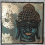 30 cm x 30 cm Leinwand Acryl, Spachtel-/Mischtechnik, Goldeffekte „Buddha“ 2020