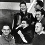 Patsy Cline arrives with Jim Reeves, Minnie Pearl, Faron Young, Grandpa Jones, Bill Monroe. (Laguardia, Airport, November 29th (1961). 