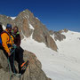 Descente avec vue sur l'Aig du Midi et la Vallée Blanche