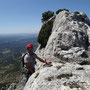 Wilfried arrive sur l'arête sommitale