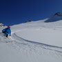 Alain a le sourire! Quelle neige!