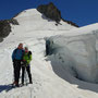 Le glacier du Géant et ses crevasses