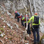 Nun wird es steiler und wir sollten keine Steine lostreten