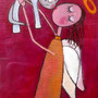 'Engel mit Katze' (15 x 30 cm)
