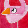 'Flamingo auf Sofa' (15 x 30 cm)