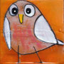 'Kleine Eule, orange' (10 x 10 cm)