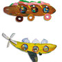 bread car and banan plane