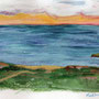 Paysage Mediterrannée, acrylique sur papier