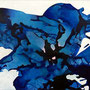 Rita Lasch, Blau.2, 2021, Acryl / Tusche auf Leinwand, 96x63cm