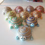 tartarughe di terra in canapa e pasta modellabile disponibili vari colori