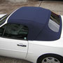 Porsche 968 Cabrioverdeck in Sonnenlandstoff blau.