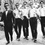 THE SCARLETS zomer 1962 in het Zuiderpark vlnr: Freddie Rochiat - Wout Janse - Karel de Bruin - Jeffry Zitter - Hans Ramakers van Praag