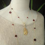 1210-3red agate long necklace