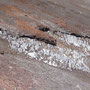 Pénitents de neige sur ancienne coulée de lave