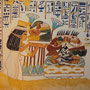 Farbrekonstruktion einer Szene aus dem Grab der königlichen Amme Maia in Sakkara, Ägyptenausstellung 2011 in Wiesbaden, Foto und Malerei: Daniela Rutica