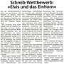 Schreibwettbewerb ELVIS UND DAS EINHORN 2024