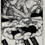 Hirsch, Karl-Georg Leipzig. Acrylstich. 2009. Auflage 100. Blatt 145 x 80 mm. Platte 120 x 70 mm. Apotheker und zänkisches Weib-001