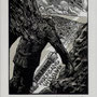Haller, Bettina , Chemnitz, Acrylstich, 2006, Auflage 100. Blatt 155 x 100 mm, Platte 110 x 80 mm. Isolierung des Morphins aus Opium durch Sertürner.001