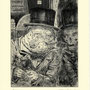 Löhning, Thomas, Leipzg, Radierung 2009, Mops Darwin in der Pose von Winston Churchill, Auflage 50, Platte 196x148mm(1)