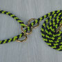 Halsband-Leinen-Kombi dunkelblau/lime