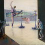 "Tanz ist ... hartes Training" 50 x 70 cm auf weißem Pastelmat mit AeroColor Untermalung