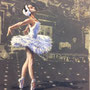 "Tanz ist ... Stolz" 37,5 x 26 auf Anthrazit Pastelmat mit Gelli-Plate-Abdruck