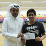 Jassem Al Mureikhi - 2nd Place winner (Youth Category) receiving his cash prize. Awarded by Mr. Saeed Al-hajri - Head of the Technical Committee.