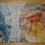 Taurus- Oil and acryl, sand on canvas, leds in plexiglas - 170 x 100 cm