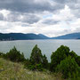 Pohled na Albánský břeh jezera Prespa