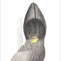 "H.H. als Sphinx"  Nerostift, Aquarellbuntstift