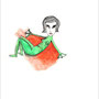"The Princess"  Tinte, Aquarellbuntstift