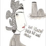 "Fashionista im Trend: Strahlenschutzhelm"  Nerostift, Tintenschreiber, Aquarellbuntstift (verkauft)