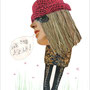 "Kopffüßler Fashionista (Wald)" mixed media
