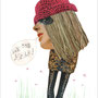 "Kopffüßler Fashionista (Wald)" mixed media